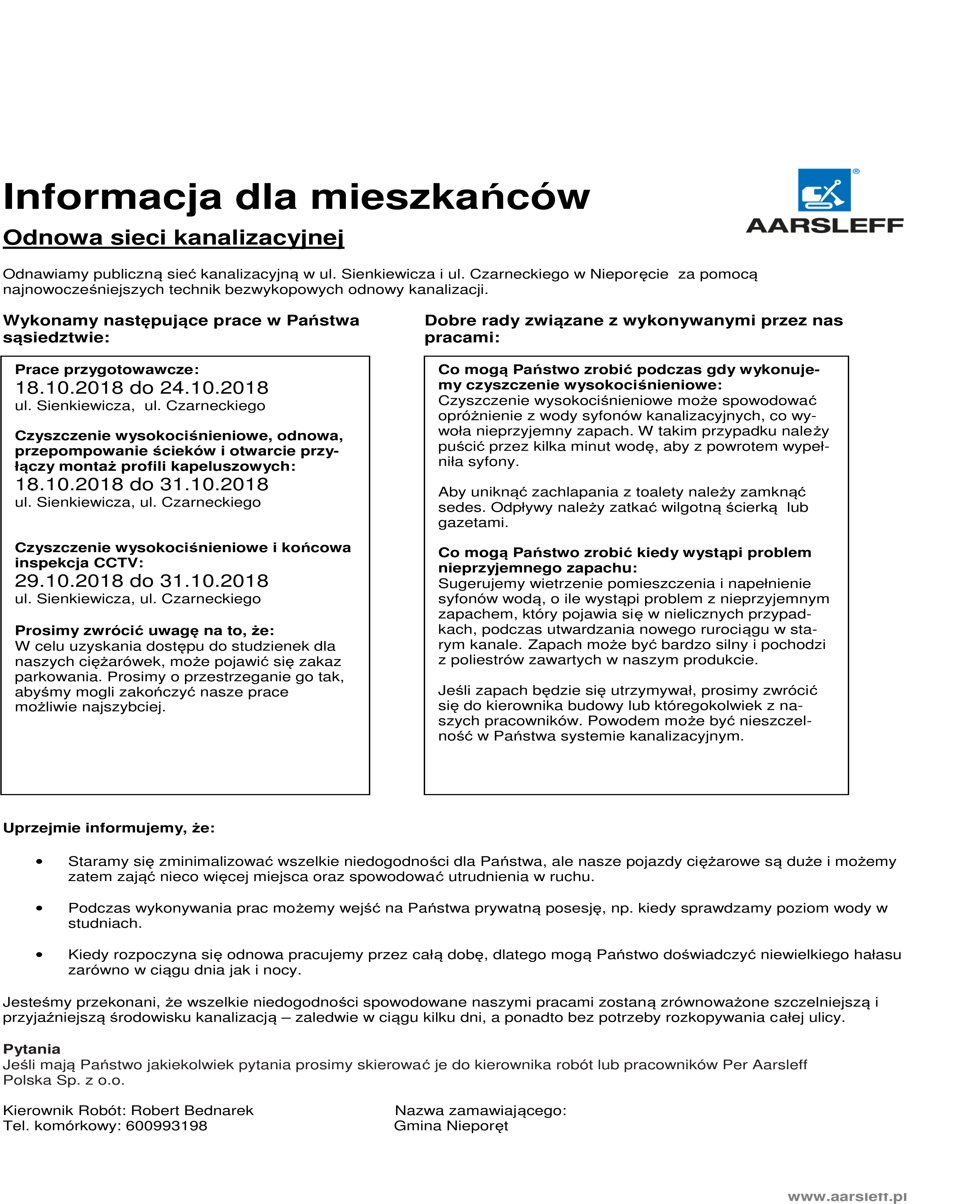 informacja dla mieszkańców