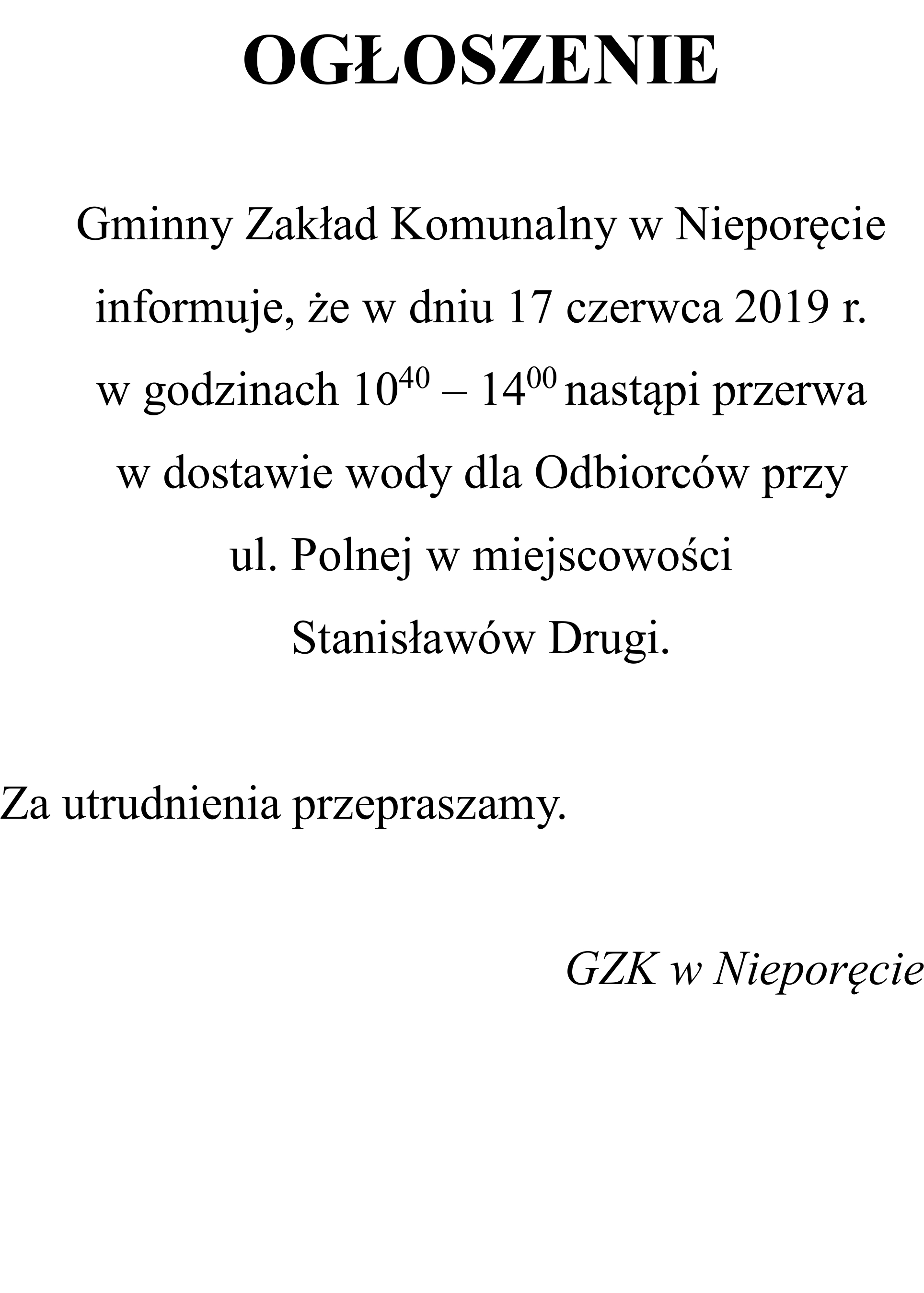 Ogłoszenie